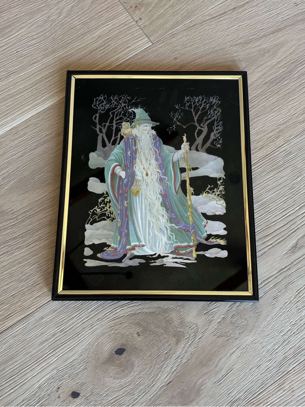 Vintage Wizard Art, Etched Foil, Metallic, Iridescent, Numbered, Gandalf, 80’s
